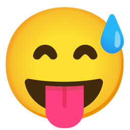 Face with tongue and Grinning face with sweat