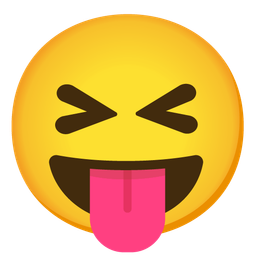 Face with tongue and Grinning squinting face