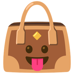 face with tongue and handbag