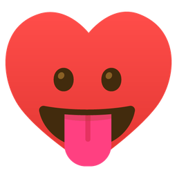 face with tongue and heart suit