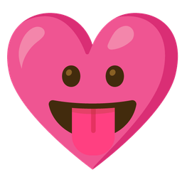 face with tongue and heart with ribbon