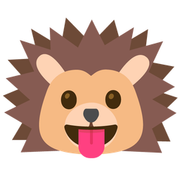 face with tongue and hedgehog