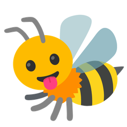 face with tongue and honeybee
