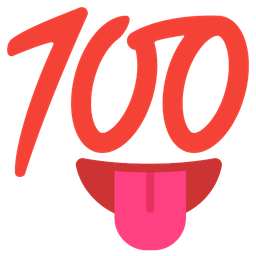 face with tongue and hundred points