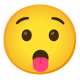 face with tongue and hushed face