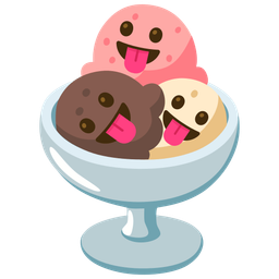 face with tongue and ice cream