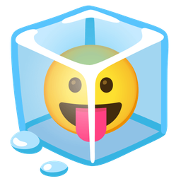 face with tongue and ice
