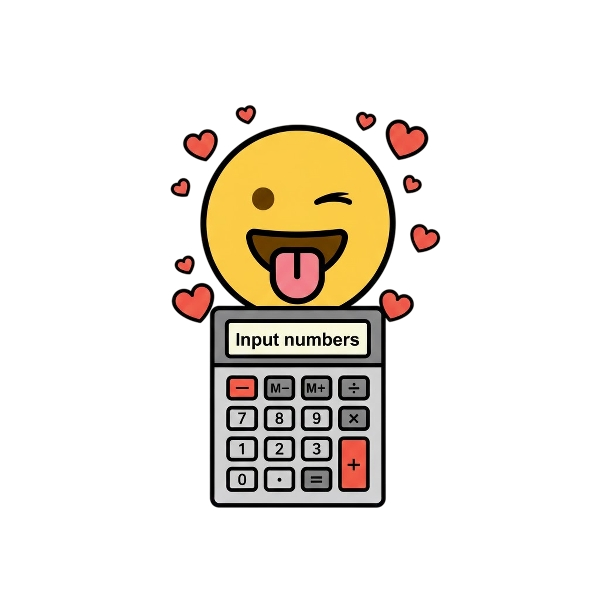 Face with tongue and Input numbers