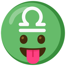 face with tongue and Libra