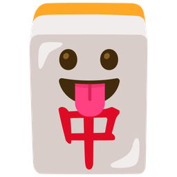 face with tongue and mahjong red dragon