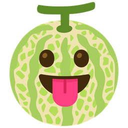 face with tongue and melon
