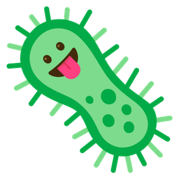 face with tongue and microbe