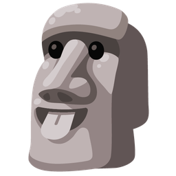 face with tongue and moai