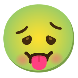 face with tongue and nauseated face