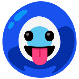 face with tongue and nazar amulet