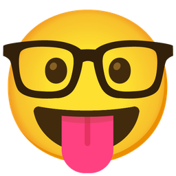 face with tongue and nerd face
