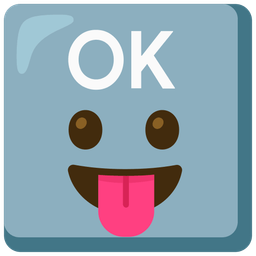face with tongue and OK button