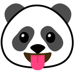 face with tongue and panda