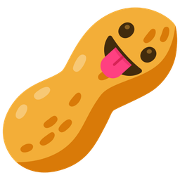 face with tongue and peanuts