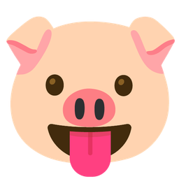 face with tongue and pig face