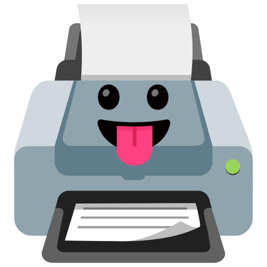 Face with tongue and Printer