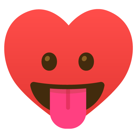 Face with tongue and Red heart