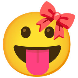 face with tongue and ribbon