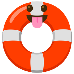 face with tongue and ring buoy