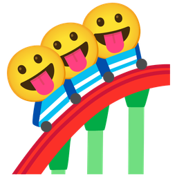 face with tongue and roller coaster