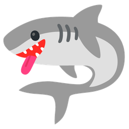 face with tongue and shark