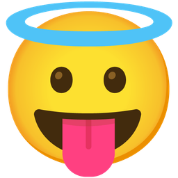 Face with tongue and Smiling face with halo