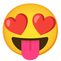 Face with tongue and Smiling face with heart-eyes