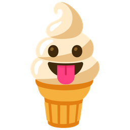 face with tongue and soft ice cream