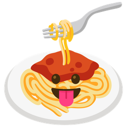 face with tongue and spaghetti