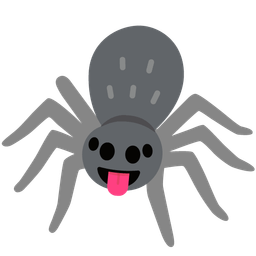 face with tongue and spider