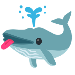 face with tongue and spouting whale