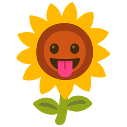 face with tongue and sunflower