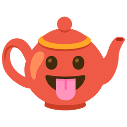 face with tongue and teapot