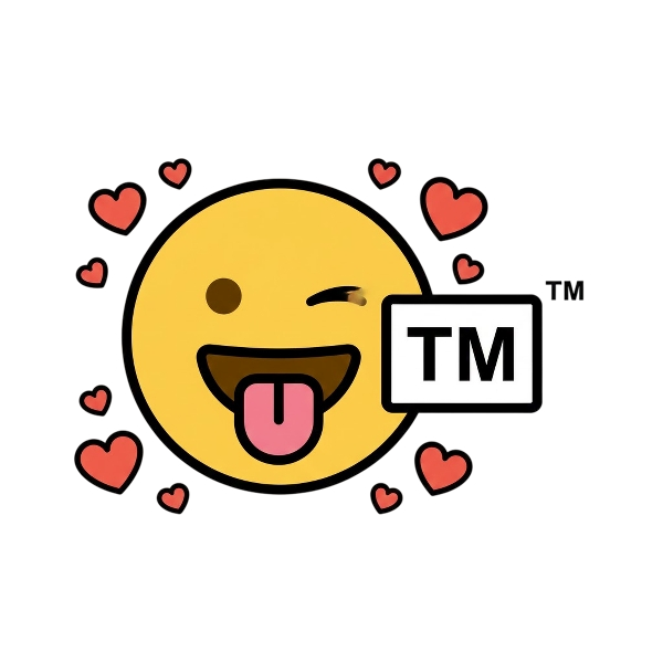 Face with tongue and Trade mark