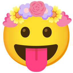 face with tongue and tulip