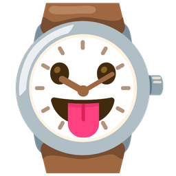 face with tongue and watch