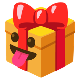 face with tongue and wrapped gift