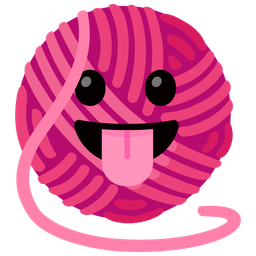 face with tongue and yarn