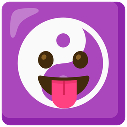 face with tongue and yin yang