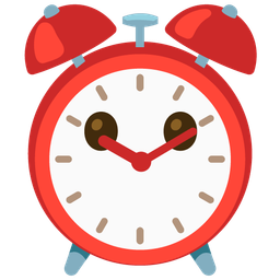 face without mouth and alarm clock