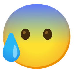 face without mouth and anxious face with sweat