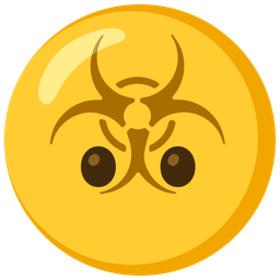 face without mouth and biohazard