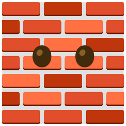 face without mouth and brick
