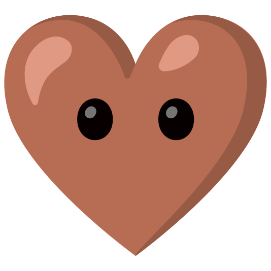 Face without mouth and Brown heart