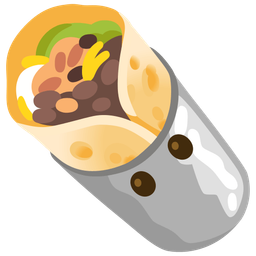 face without mouth and burrito